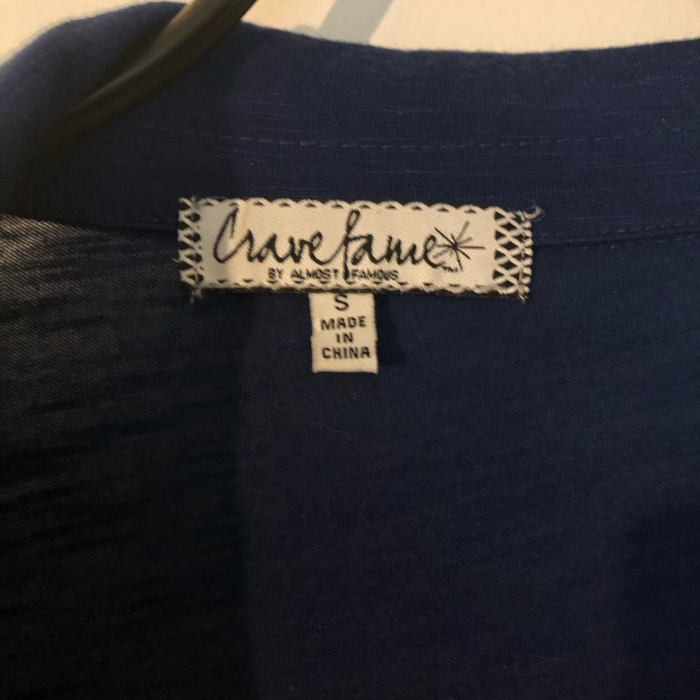 Macy’s Navy Blue Collared Button-Down - Picture 4 of 4